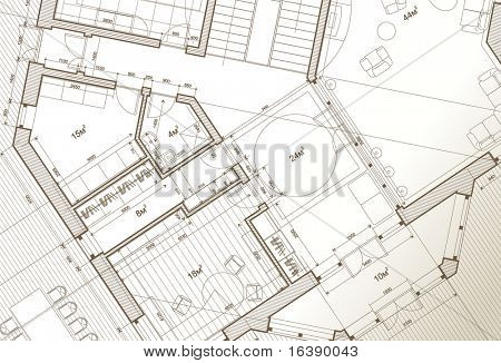 Mimar ev planı: vektör blueprint