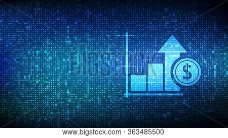 Profit Icon Made With Currency Symbols. Dollar, Euro, Yen And Pound Icons. Financial Matrix Streamin