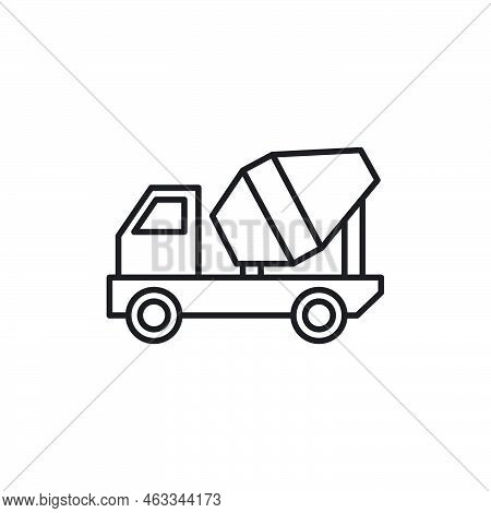 Concrete Mixer Icon Template Black Color Editable. Concrete Mixer Icon Symbol Flat Vector Illustrati