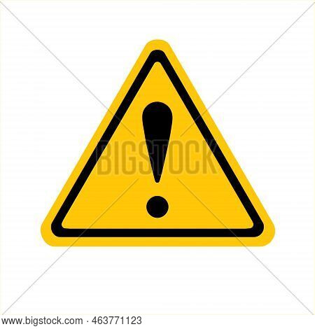 Hazard Warning Sign With Exclamation Mark. Yellow Triangle Sign Board. Attention Caution Illustratio