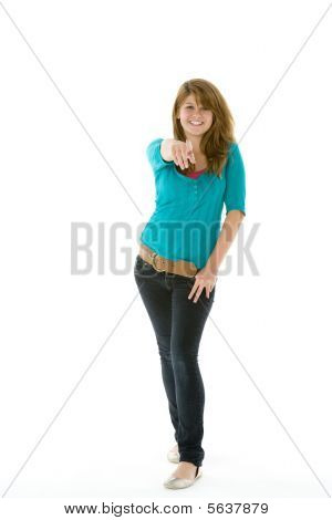 Full Length Portrait Of Teenage Girl