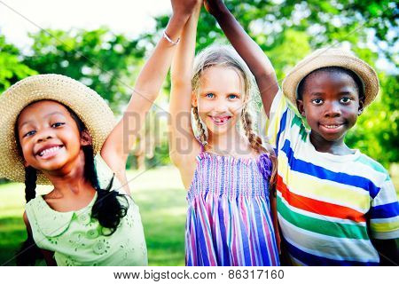 Diversity Children Childhood Friendship Cheerful Concept