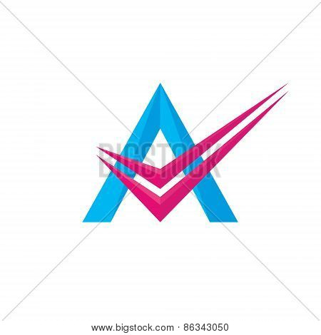 Letter A - vector logo concept illustration. Letter A with check logotype. Abstract logo.