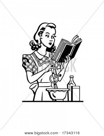 Retro Lady Cook - ClipArt