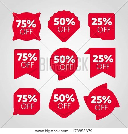 Special offer sale tag set isolated vector illustration. Discount offer price label, symbol for advertising retail campaign, sale promo marketing, price off discount sticker, ad offer on shopping day. Sale tag collection. Modern sale sticker. Discount sal