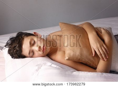 Teenager Boy Sleep On Siesta