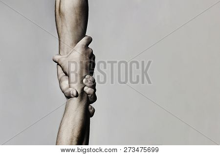 Helping Hand Concept And International Day Of Peace, Support. Helping Hand Outstretched, Isolated Ar