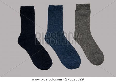 Socks Made Of Natural Wool. Warm Socks. Three Pairs Of Colorful Socks. For Men, For Women, For Child