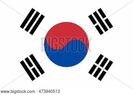 Official National South Korea Flag Background. Vector Illustration