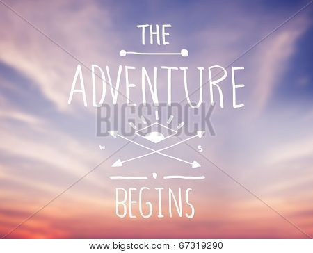 Bright Pink Sky with Adventure Quote