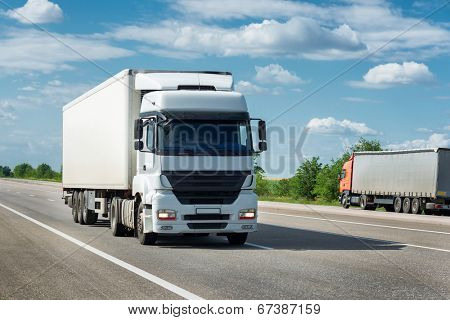 truck on road. cargo transportation