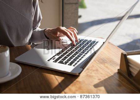 Finger Keyboard In Cafe