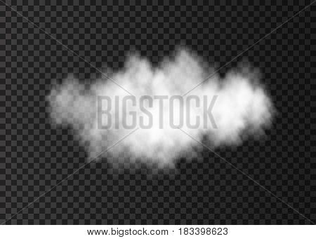 White Transparent  Smoke Cloud  Isolated On  Dark  Background.