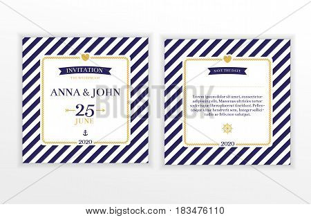 Marine Nautical Wedding Invitation