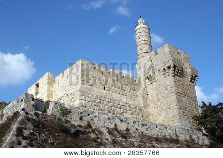 The Tower of David is an ancient citadel located near the Jaffa Gate entrance to the Old City of Jerusalem.