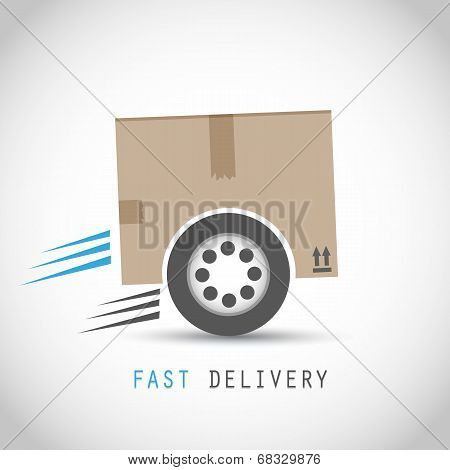 Fast delivery box with tire