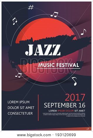 Music party jazz band poster. jazz club fun music. Musical event brochure. Night party invitation from musician.