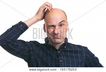 Confused Bald Guy Scratch His Head