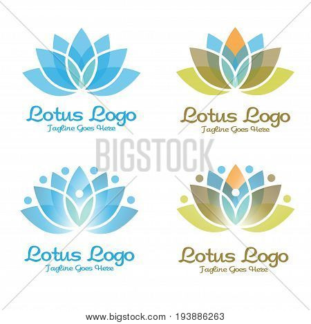 elegant Lotus flower logo,Modern and simple logo inspirations from lotus flower. spa and wellness logo