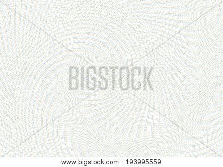 Guilloche vector background grid. Moire ornament texture with waves. Pattern for money warranty, certificate, diploma