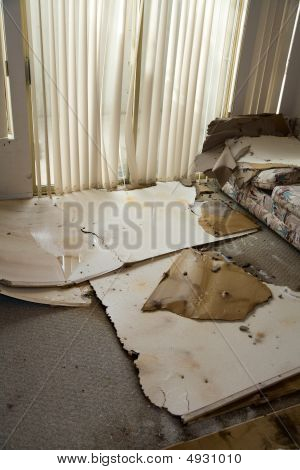 Water Leaking Damaged Home