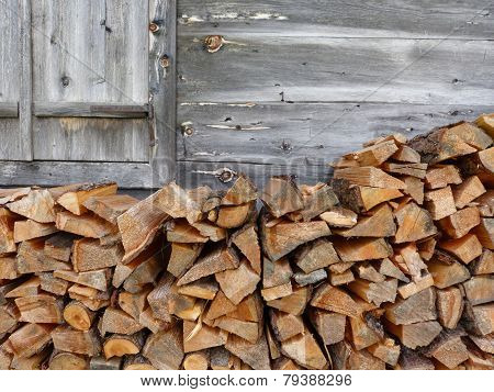 Firewood at the ski lodge