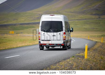 Mercedes Sprinter Van on the road