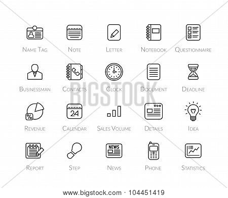 Outline icons thin flat design, modern line stroke style