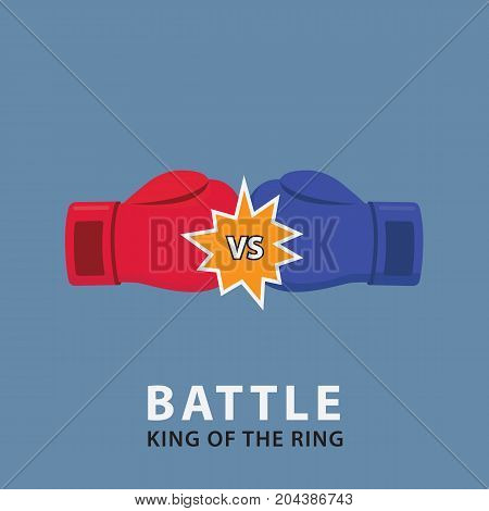 Versus Boxing Gloves. Boxing Battle Illustration. Red Versus Blue Boxing Glove illustration