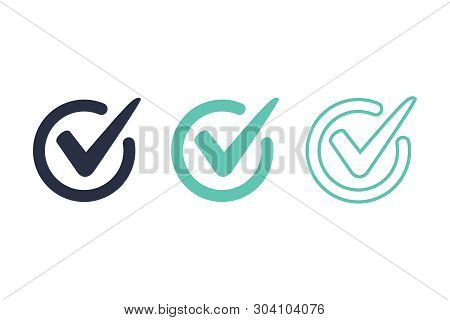 Check Mark Logo Vector Or Icon Vector Illustration Concept Image Icon. Access, Right Answer Icons Se