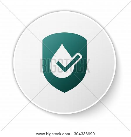 Green Waterproof Icon Isolated On White Background. Water Resistant Or Liquid Protection Concept. Gr