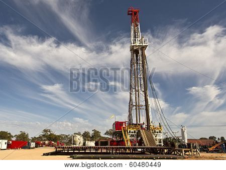 Land Drilling Rig and Cloudy Sky