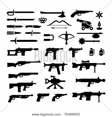 Set Icons Of Weapons