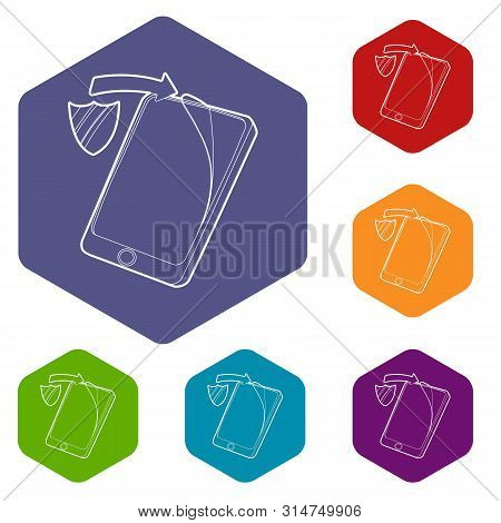 Gadget Wtih Tempered Glass Protection Icon. Outline Illustration Of Gadget With Tempered Glass Prote