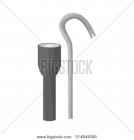 Isolated Object Of Flashlight And Picklock Sign. Collection Of Flashlight And Security Stock Symbol 