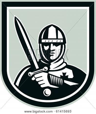 Crusader Knight With Sword Front Crest