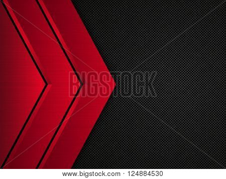 Black and red metallic background, Vector metallic banner. Abstract technology background EPS10