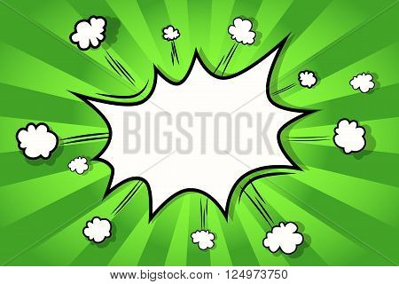 Background. Boom comic book explosion comic style green lime background