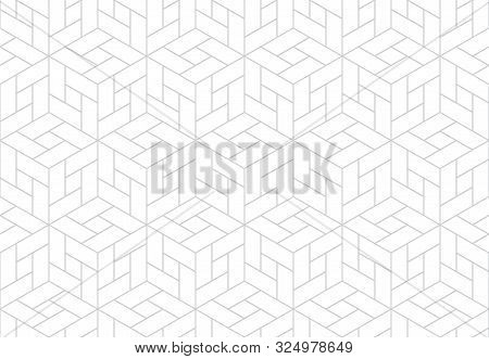 The Geometric Pattern With Lines. Seamless Vector Background. White And Grey Texture. Graphic Modern