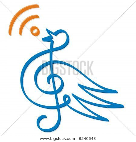 Treble clef oiseau