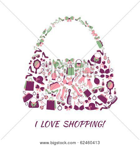 Woman accessories shopping bag