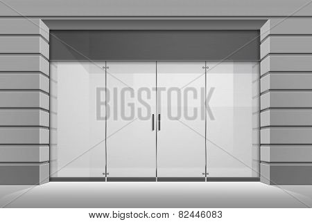 Vector Shop Boutique Store Front with Big Window