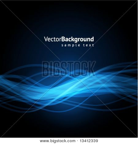 Blue waveform vector background