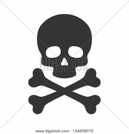 Skull and Crossbones Icon on White Background. Vector illustration