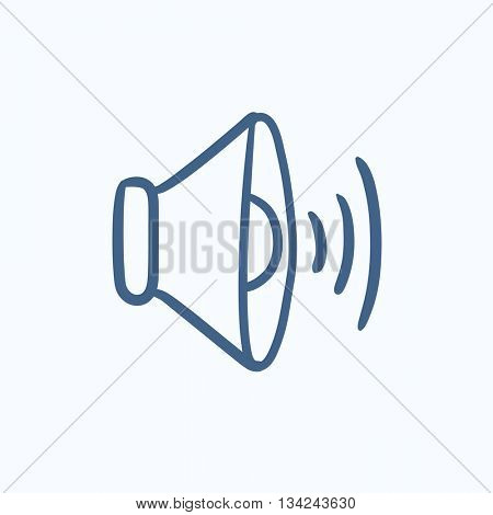 Speaker volume vector sketch icon isolated on background. Hand drawn Speaker volume icon. Speaker volume sketch icon for infographic, website or app.