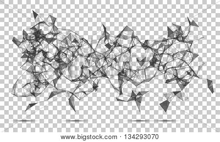 Abstract polygonal wireframe mesh space futuristic background. Digital connected lines and dots technology style. Vector EPS10