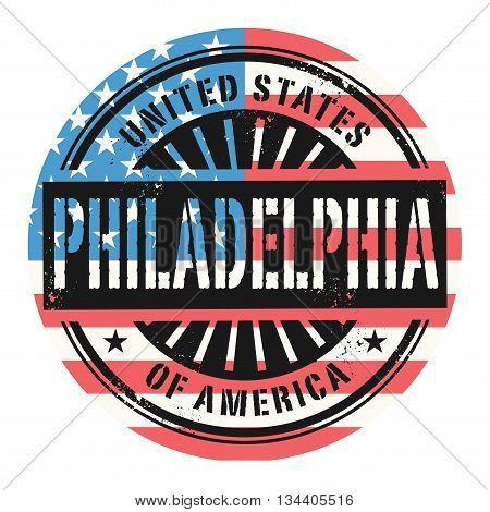 Grunge rubber stamp with the text United States of America, Philadelphia, vector illustration