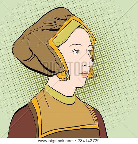 Woman's Portrate. Lady In Medieval Dress. Medieval Legend. Medieval Woman.