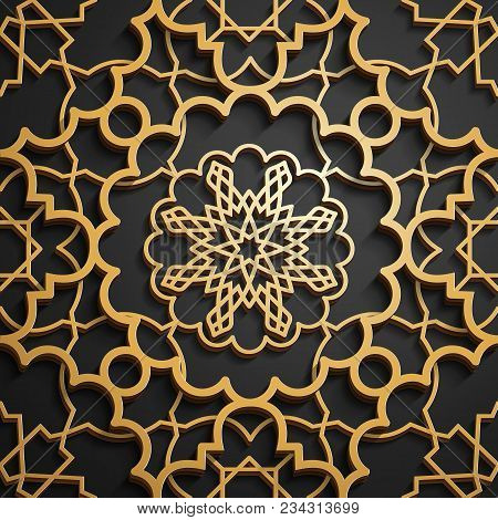 Set Of Islamic Oriental Patterns, Seamless Arabic Geometric Ornament Collection. Vector Traditional 