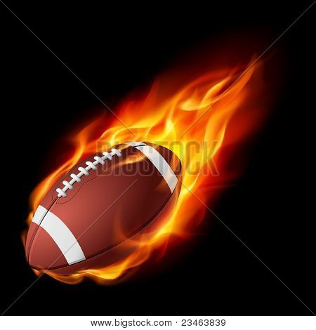 Realistische American Football im Feuer